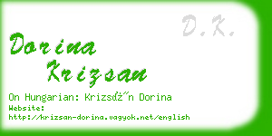 dorina krizsan business card